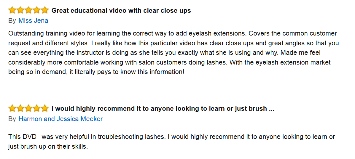 eyelash extension training exelash extension dvd video reviews
