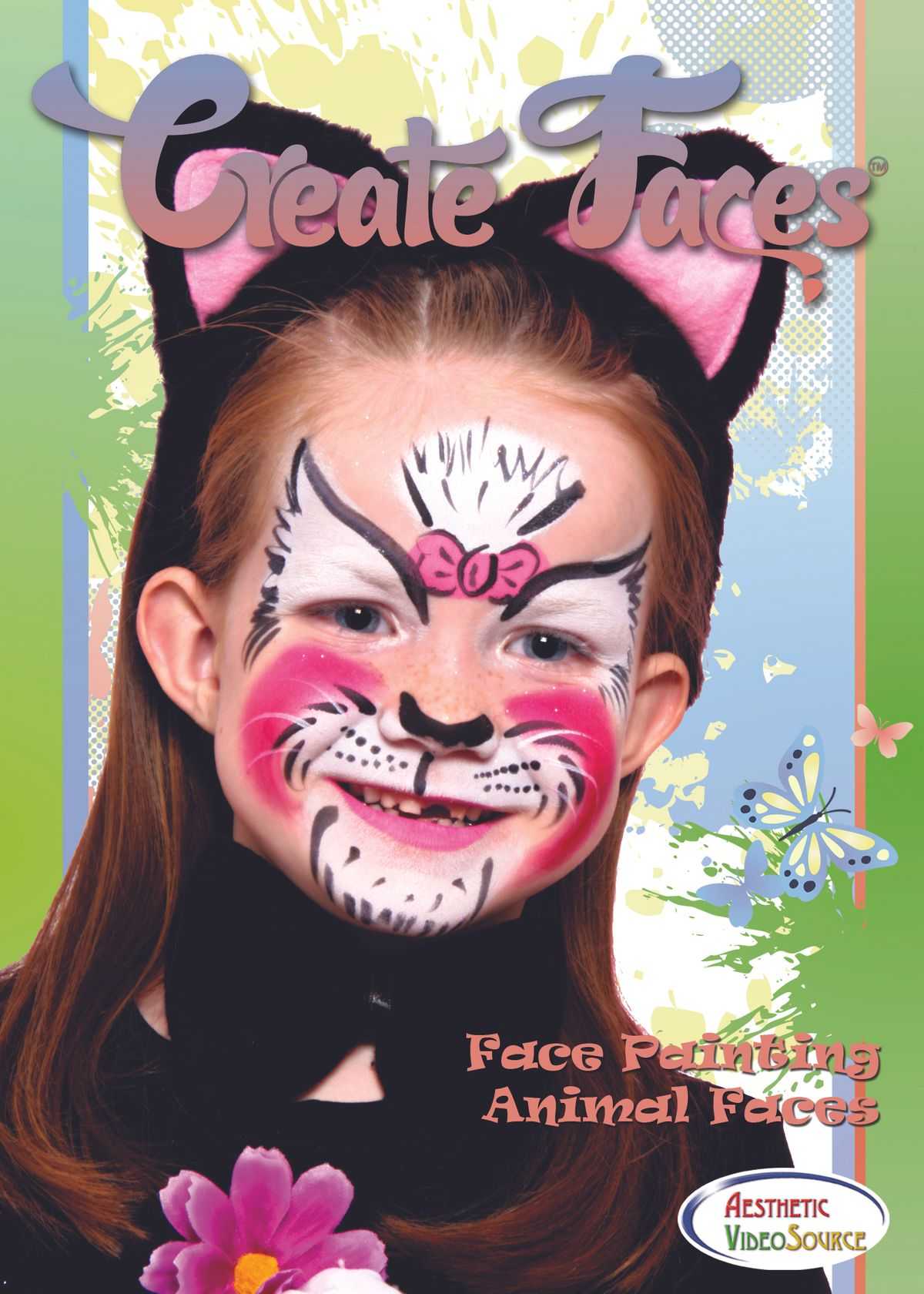 Pink Cat Face Paint Example - Happy Faces Party